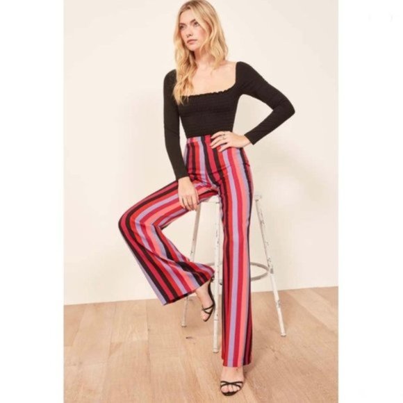 Reformation Pants - Reformation Sorrenti wide legged striped pants XS - new without tags! Isabel